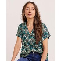 Notch Neck Cotton T shirt Print