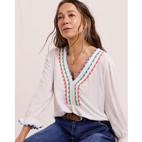 Cotton Embroidered Jersey Blouse