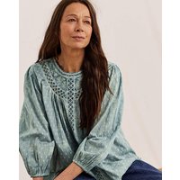 Textured Trim Detail Blouse