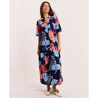 Petite Button Down Midi Dress Print