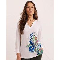 Printed Linen Jersey Top Print