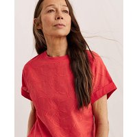 Woven Jersey Mix T Shirt Coral
