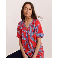 Printed V Neck Blouse Print