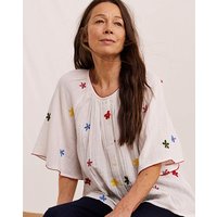 Embroidered Cheesecloth Top Multi Coloured