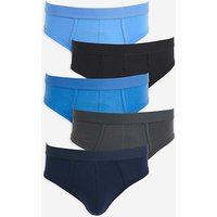 5 Pack Briefs Black Charcoal Blue Jacamo 33 35