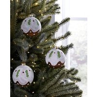 3 Christmas Pud Baubles