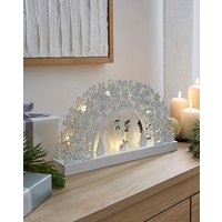 Snowman Lit Wooden Scene