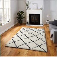 Scandi Berber Rug White Black 120X170