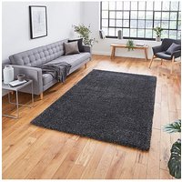 Sierra Plain Shaggy Rug Dark Grey 80X150