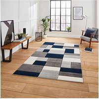 Geometric Blocks Rug Grey Navy