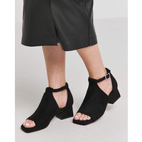 Low Block Heel Shoe Boot Ex Wide Fit Soft