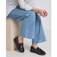Low Wedge Tassle Trim Loafer Wide Fit