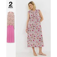 2 Pack Value Floral Nighties Floral Print 32 34