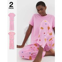 Value 2pk Breakfast Print Pyjamas 16 18