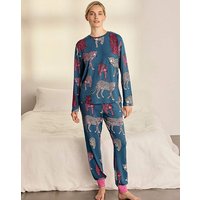 Classic Long Crew Neck Set Leopard Print