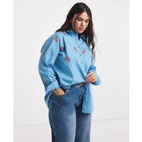 Stripe Embroidered Shirt Stripe