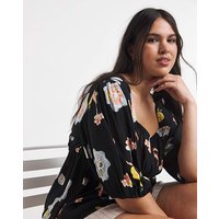 Multi Print Shirred Peplum Top Print
