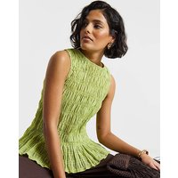 Shirred Top Chartreuse