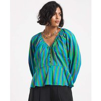 Stripe Peplum Top Coloured Stripe