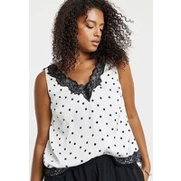 Spot Lace Trim Cami Spot