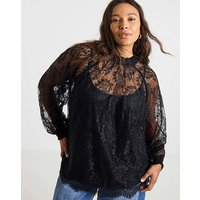 Lace High Neck Blouse