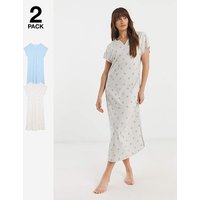 Value 2 Pack Maxi Nighties Aztec Print 12 14