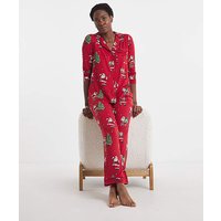 Button Up Long PJ Set Red Green