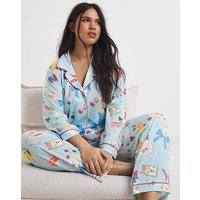 Button Through Food Print Pyjama Set Multi Coloured 20 22