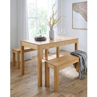 Bourne Dining Set 2 Benches OAK Effect