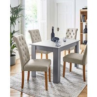 Dining Table 4 Ava Chairs Grey Natural