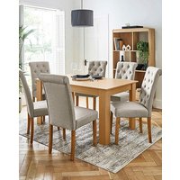 Dakota Dining Table 6 Ava Chairs Oak Natural