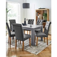 Dakota Dining Table 6 Ava Chairs Grey Grey