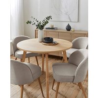 Table 4 Emilie Fabric Chairs Oak Grey
