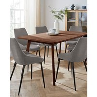Table 6 Etta Fabric Chairs Walnut Grey