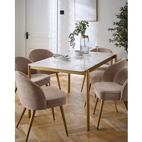 Dining Table 6 Emilie Chairs Marble Effect Oyster JD Williams