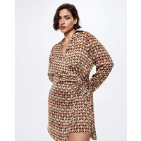 Print Wrap Dress Multi Coloured