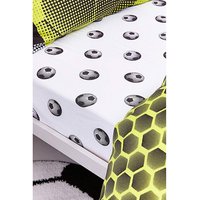 CL Football Fitted Sheet Black White DOUBLE