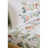 CL Brushed Sleepy Saurus Fitted Sheet DOUBLE