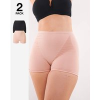 2 Pack H W Control Shorts Black Blush 12 14