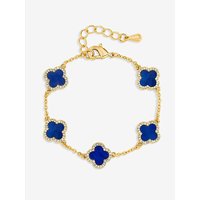 Jon Richard Gold Plated Lapis Clover Bracelet