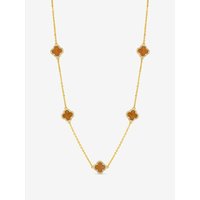Plated Tigers Eye Clover Necklace