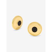 Polished Jet Round Earrings