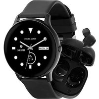 Series 36 Black Smart Watch + Earbud Set Black - Reflex Active