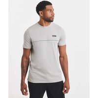 Voi Striped T shirt Long Length Light Grey Jacamo XL45 47
