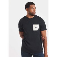 Voi Longline Contrast Pocket T-shirt Black/White