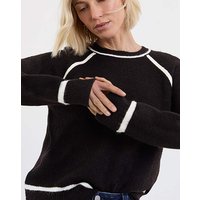 Contrast Crew Neck Knitted Jumper 20 22