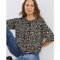 HALF SLEEVE RAGLAN KNITTED T SHIRT Animal Print 16 18