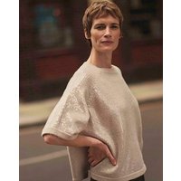 CLEAR SEQUIN SHORT SLEEVE JUMPER JD Williams 16 18