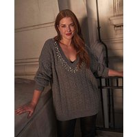 V Neck Pearl Jumper JD Williams 8 10