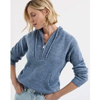 Zip Knitted Hoodie Denim Blue JD Williams 28 30